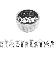 マインドウェイブ　シロとクロのマスキングテープ　ダイカット　95348　かびん