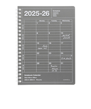 【2025年9月始まり】　マークス（MARK'S）　ノートブックカレンダー　S　縦型　マンスリーブロック　26ADR-NB11-DGY　ダークグレー　月曜始まり