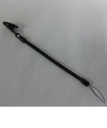 SW　コイルクリップストラップキーホルダー　BK