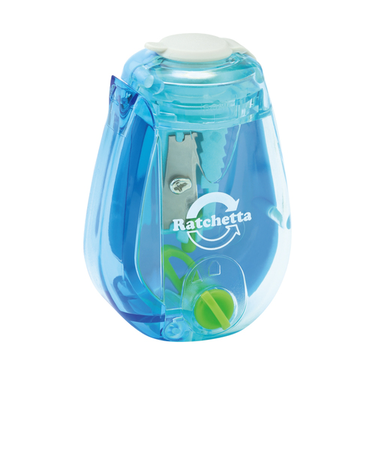 ソニック（sonic）　ラチェッタ　ハンディ鉛筆削り　芯先調整機能付　EK－2164－LB　ライトブルー