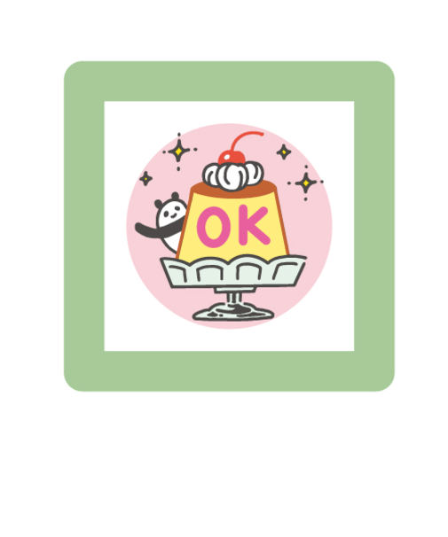 こどものかお　ミニポンスタンプ　0550－010　OK・パンダ　プリン
