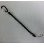 SW　コイルカラビナストラップキーホルダー　BK