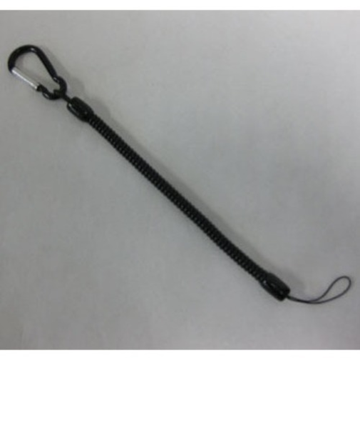 SW　コイルカラビナストラップキーホルダー　BK