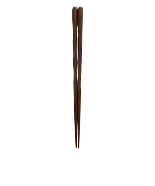 イシダ　プレミアム・アイ（PI）　箸　漆　21cm　四面亀甲彫り