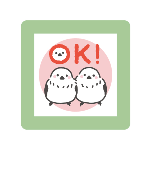 こどものかお　ミニポンスタンプ　0550－006　OK!　シマエナガ