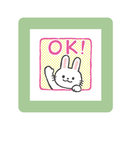 こどものかお　ミニポンスタンプ　0550－008　OK!　ウサギ