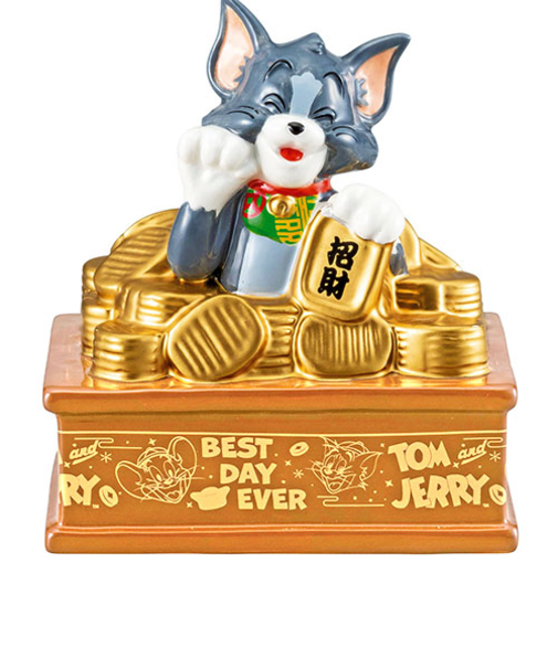 サンアート　トムとジェリー　宝くじスタンド付き貯金箱　トム　SAN3847