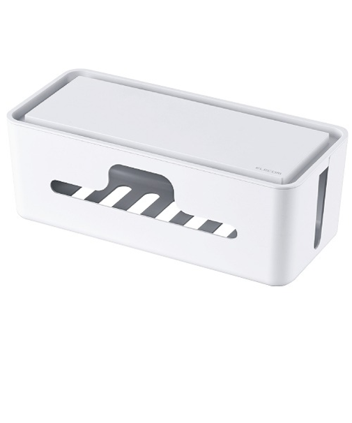 エレコム（ELECOM）　スタンド付き多機能ケーブルボックス　小　EKC-BOX003WH　ホワイト