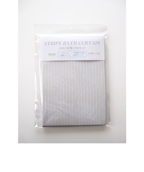 MTK　フレッシュストライプ　バスカーテン　ホワイト