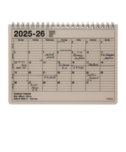 【2025年9月始まり】　マークス（MARK'S）　ノートブックカレンダー　M　マンスリーブロック　26ADR-NB1-BE　スモーキーベージュ　月曜始まり