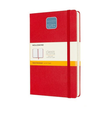 モレスキン（MOLESKINE）　クラシックノートブック　エクスパンデッド　ハードカバー　横罫　ラージサイズ　レッド