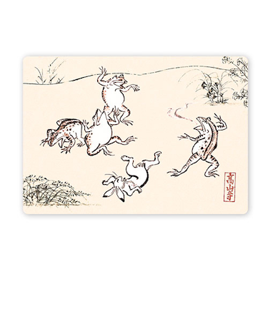 ガプラス　なめらかに動く絵はがき　多目的カード　鳥獣戯画　すもう