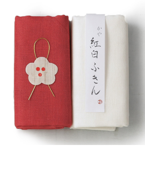 井上企画　幡　かや紅白ふきんセット　IY8014