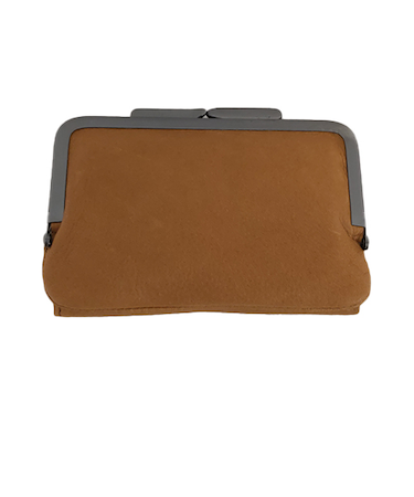 オーラマ　がま口3つ折財布　55381　キャメル