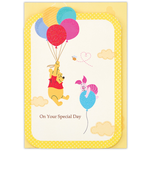 ホールマーク（Hallmark）　グリーティングカード　誕生お祝い　立体　ディズニー　817305　プー　バルーンにのって2