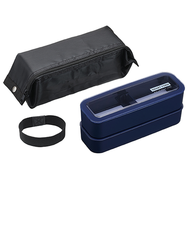 ラストロウェア（Lustroware）　イージーケア　ランチボックス　3way　スリム　保冷バッグ付　B1484　　ネイビー