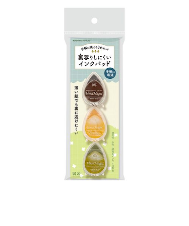 こどものかお　裏写りしにくいインクパッド　4183－002　3色セット