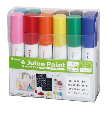 パイロット（PILOT）　水性顔料マーカー　ジュースペイント　中字　12色セット