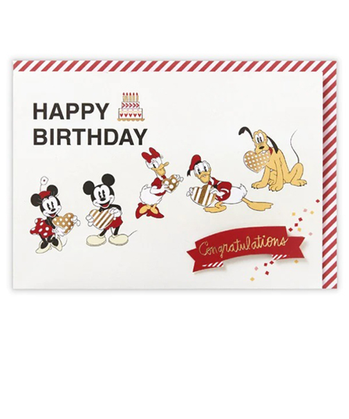 ホールマーク（Hallmark）　グリーティングカード　誕生お祝い　立体　ディズニー　817244　ミッキー＆フレンズ　ゴールドケーキ2