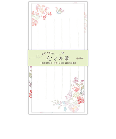 ホールマーク（Hallmark）　越前和紙　一筆箋セット　なごみ箋　罫線あり縦横両用　842215　花鳥