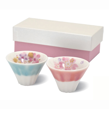 藍土　桜咲く富士山カップ　ペア　ぐい呑　41142