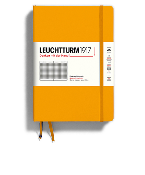 ロイヒトトゥルム1917（LEUCHTTURM1917）　ハードカバー　ミディアム　A5　方眼　363389　ライジングサン