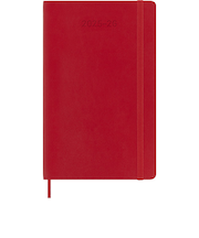 【2025年7月始まり】　モレスキン（MOLESKINE）　18ヶ月クラシックダイアリー　ソフトカバー　ラージサイズ　ウィークリーレフト　スカーレットレッド　月