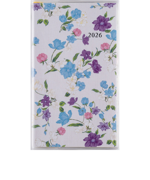 【2026年1月始まり】　高橋書店　ラフィーネスリム3　手帳判　マンスリーブロック　293　花柄　日曜始まり
