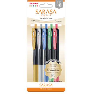 ゼブラ（ZEBRA）　サラサクリップ　0.5mm　JJ15－5C－SH－N　デコシャイン5色セットN