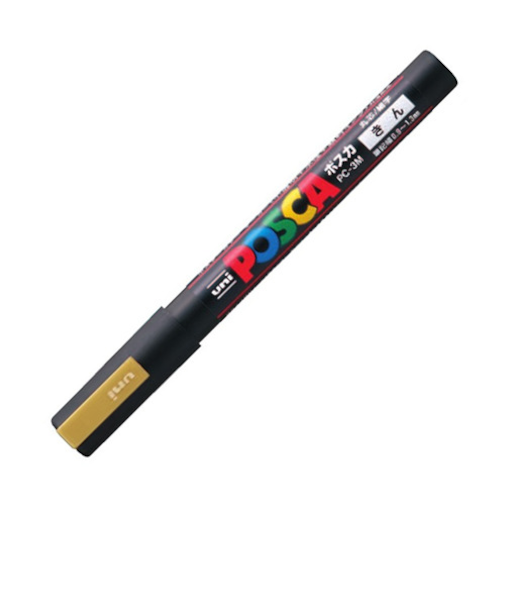 三菱鉛筆　ポスカ　細字丸芯　PC－3M　金