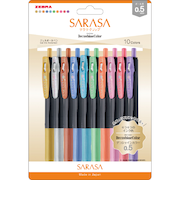 ゼブラ（ZEBRA）　サラサクリップ　0.5mm　JJ15－10C－SH－N　デコシャイン10色セットN