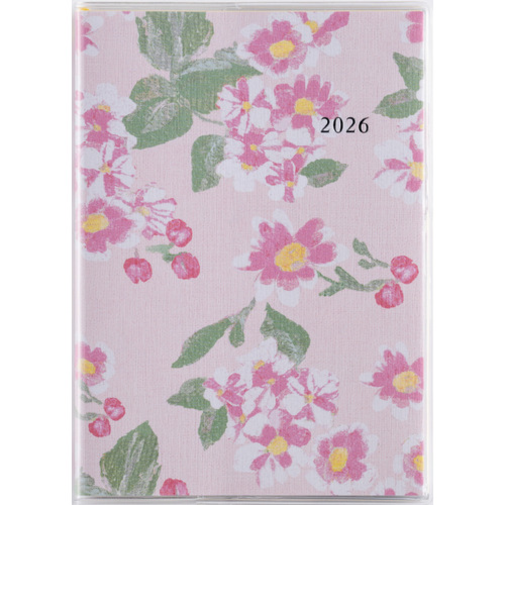 【2026年1月始まり】　高橋書店　ラフィーネ3　A6　マンスリーブロック　283　花柄　日曜始まり