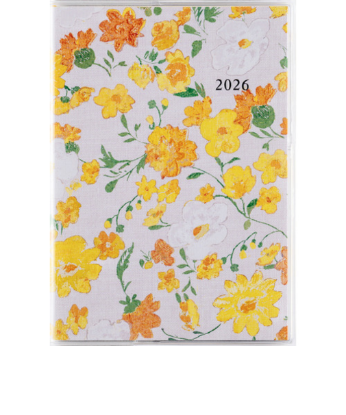 【2026年1月始まり】　高橋書店　ラフィーネ1　A6　マンスリー　281　花柄　日曜始まり