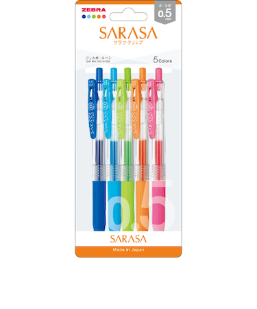 ゼブラ（ZEBRA）　サラサクリップ　0.5mm　JJ15－5C－N　5色セットN
