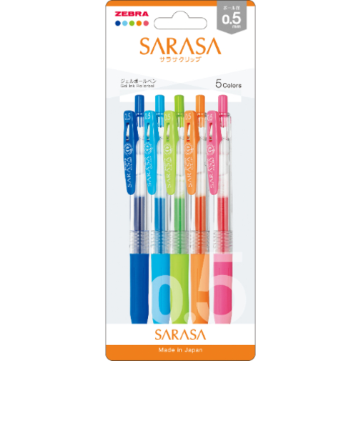 ゼブラ（ZEBRA）　サラサクリップ　0.5mm　JJ15－5C－N　5色セットN