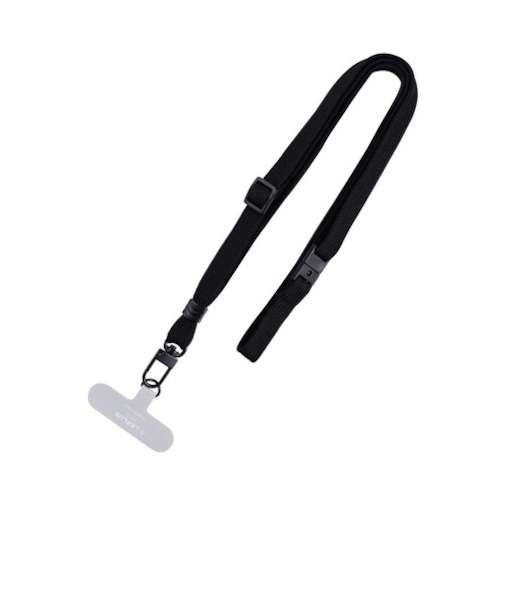 ルプラス（LEPLUS）　NEXT　スマートフォン（汎用）　ネックストラップ　平紐タイプ　LN－NS01BK　ブラック