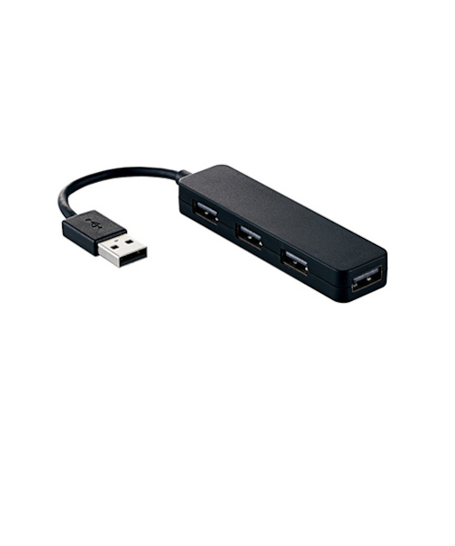 エレコム（ELECOM）　USB2.0ハブ（コンパクトタイプ）　4ポート　U2H-SN4NBBK　ブラック