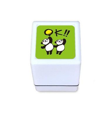 こどものかお　パンダミニ浸透印　0543－017　OK!!／グリーン