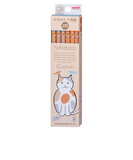 三菱鉛筆　ハハトコ（hahatoco）　ダース箱鉛筆　2B　K56392B　キャット　12本入