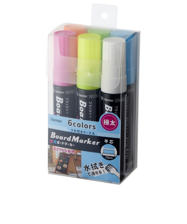 レイメイ藤井　蛍光ボードマーカー　LBM1053　極太　6本パック