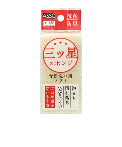 ASSO　三ツ星スポンジ食器洗い用　AS‐018　白