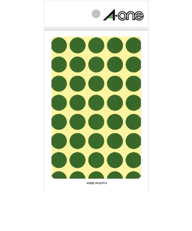 エーワン（A-one）　カラーラベル　15mm丸　緑