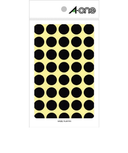 エーワン（A-one）　カラーラベル　15mm丸　黒