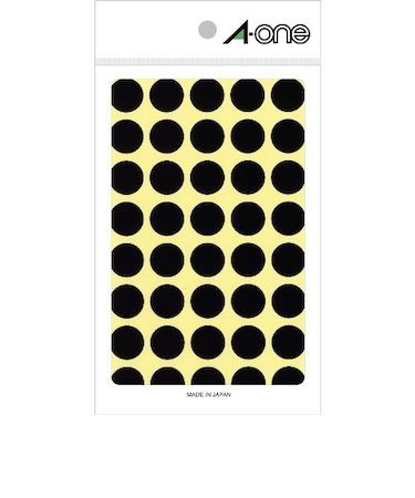 エーワン（A-one）　カラーラベル　15mm丸　黒