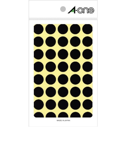 エーワン（A-one）　カラーラベル　15mm丸　黒