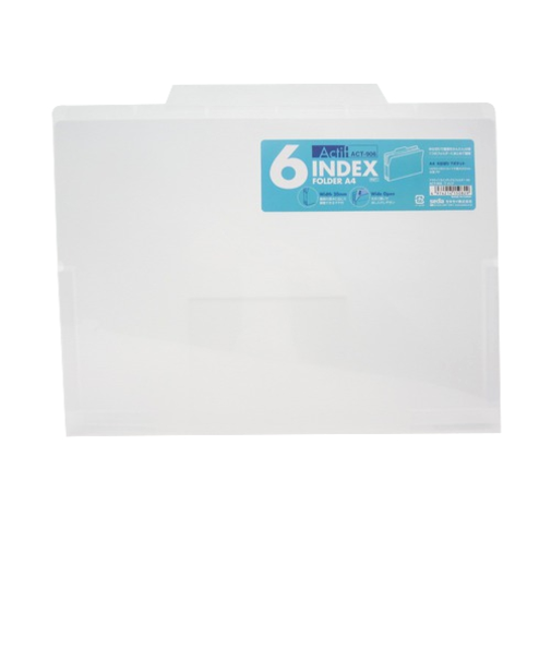 セキセイ　6インデックスフォルダー　A4　ACT－906　クリア