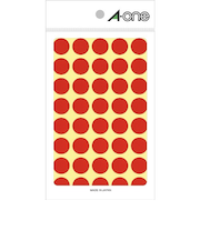 エーワン（A-one）　カラーラベル　15mm丸　赤