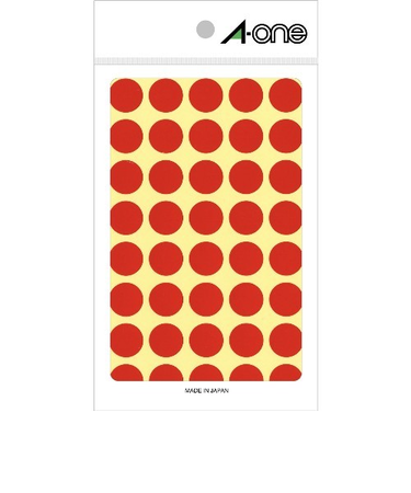 エーワン（A-one）　カラーラベル　15mm丸　赤