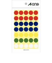 エーワン（A-one）　カラーラベル　15mm丸　アソート