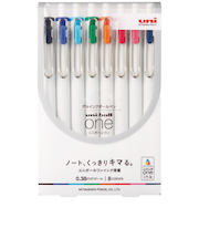 三菱鉛筆　ユニボール　ワン（uni－ball　one）　8色セット　0.38mm　UMNS388C